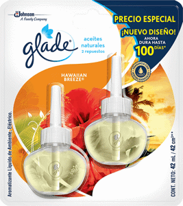 Ambientador Glade Plugins Hawaiian Breeze 2 ambientadores Respuesto x21ml
