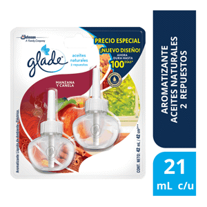 Ambientador Glade Plugins Manzana y Canela x2 ambientadores Respuesto x21ml