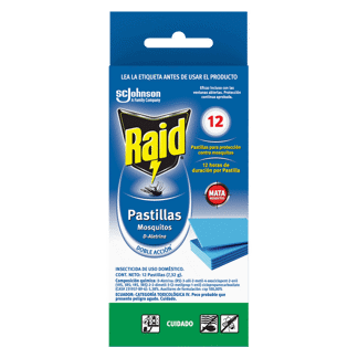 Raid Repelente En Pastilla Para Insectos Voladores 12 Repuestos x13gr