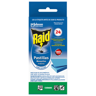 Raid Repelente En Pastilla Para Insectos Voladores 24 Repuestos x38gr