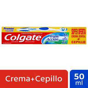 Crema Dental Colgate Triple Acción x50ml + Cep Premier Clean