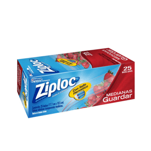 Ziploc Bolsa Reutilizable Para Guardar Medianas x25 Piezas