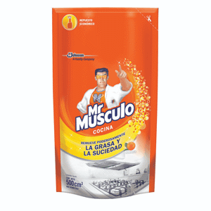 Mr Musculo Limpiador Quitagrasa Líquido Naranja Doypack Repuesto x500ml