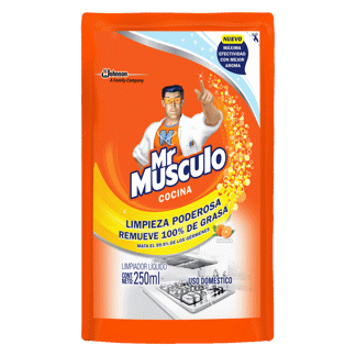 Mr Musculo Quitagrasa Líquido Naranja Repuesto x250ml