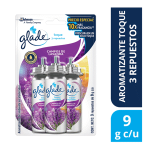 Ambientador Glade Lavanda Repuesto x 9 gr x 3 Uds