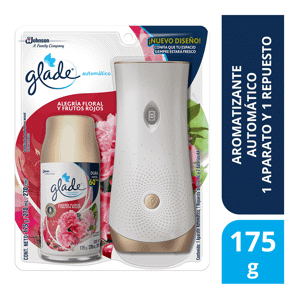 Ambientador Glade Automático Frutos Rojos x175gr  + Unidad Decorativa