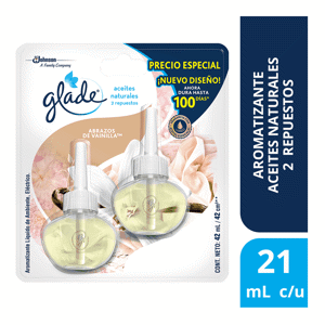 Ambientador Glade Plugins Abrazos de Vainilla Respuesto x2 ambientadores  x21ml