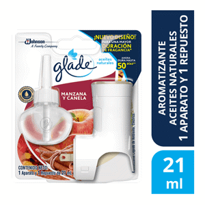 Glade Ambientador Aceites Naturales Aparato Manzana Canela x21ml
