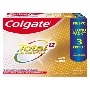 Crema Dental Colgate Total12 Tartar Control 3Un x75ml