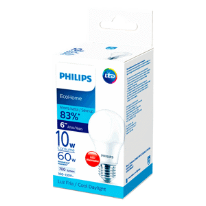 Bombillo Led EcoHome 10W Luz Blanca x12Un