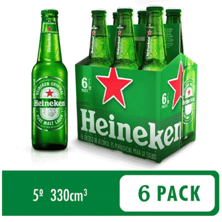 Cerveza Heineken botella SixPack x6Un x330ml