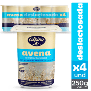 Avena Original Alpina Deslactosada Vaso x4Un x250gr