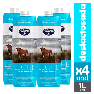 Leche Deslactosada Alpina Caja x4Un x1000ml