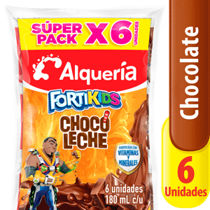 Chocoleche Alquería Fortikids x6Un x180ml