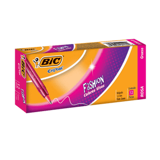 Boligrafo BIC Cristal Fashion Rosa x12Un