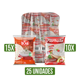 Arroz Mixto x25Un x500gr (15Un Roa + 10 Un Florhuila)