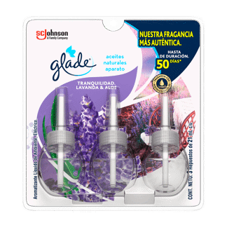 Ambientador Glade Aceite Repuesto Lavanda y Aloe x3 Repuestos x21ml