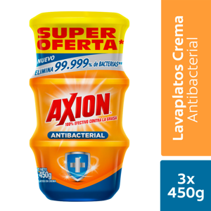 Lavaplatos Axión Antibacterial Crema x3Un x450gr
