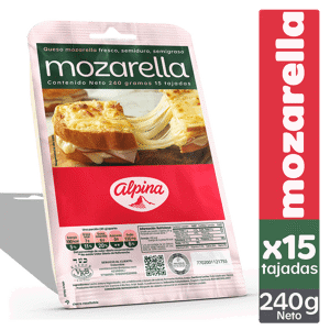 Queso Mozarella Alpina (15 Tajadas) x240gr