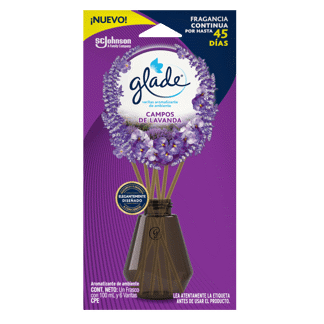 Glade Varitas Aromatizantes Campos De Lavanda Frasco Con 100 ml Y 6 Varitas