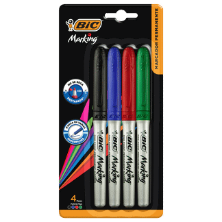 Marcador Permanente BIC Colores x4Un