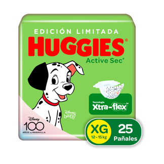 Pañal Huggies Active Sec  Talla XG Singlepk x25 Pañales