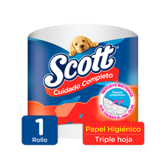 Papel Higiénico Scott Cuidado Completo Triple Hoja x1Un x254mts