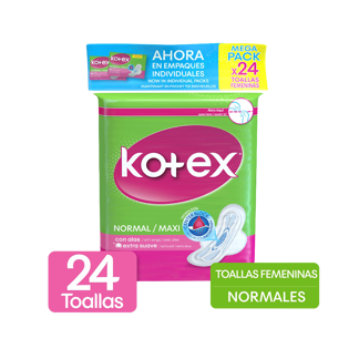 Toalla Femenina Kotex Normal x24 Toallas