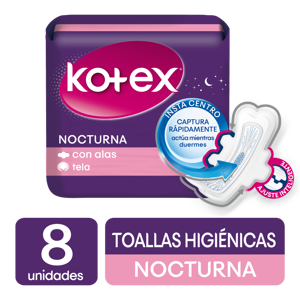 Toalla Femenina Kotex Nocturna x8 Toallas