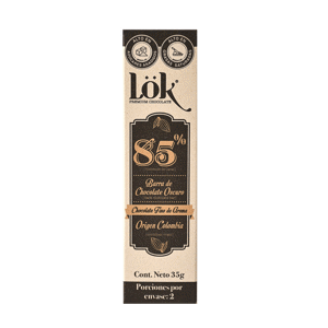 Barra De Chocolate Lok 85% Origen Colombia x35gr