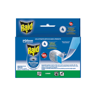Raid Insecticida Pastillas Aparato Eléctrico + 4pastillas.