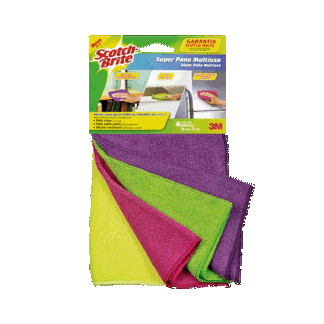Scotch Brite Pack Paño Multiusos Microfibra x 4 (Colores) 29X29 cm.