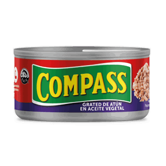 Compass Grated Atún Aceite Vegetal. Lata 140g.