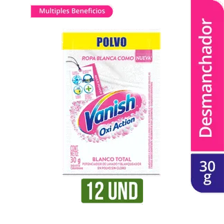 Desmanchador Vanish Polvo blanco x12Un x30gr