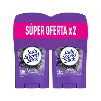 Oferta Desodorante Lady Speed Stick Carbon Absorb x2Un x50gr
