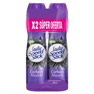 Oferta Desodorante Lady Speed Stick Aerosol Carbon Absorb x2Un x91gr