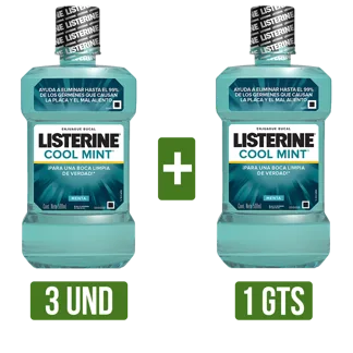3Und Enjuague Bucal Gts Enjuague Bucal (Listerine Cool Mint x500ml)