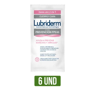 1Dp Crema Lubriderm Prevención Sachet x6Un x25ml