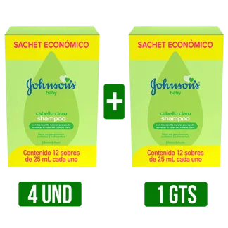 4Dp Shampoo Johnson’S Gts 1Dp Shampoo Johnson’S (Baby Claro Sachet 16Dp x12Un x25ml)