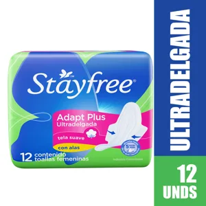 Toalla Femenina Stayfree Adapt Plus Ultradelgada x12 Toallas