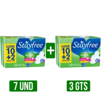 7Un Toalla Femenina  Gts 3Un Toalla Femenina (Stayfree Normal Alas x12 Toallas)
