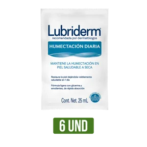 1Display Crema Lubriderm Humectación Diaria Sachet x6Un x25ml